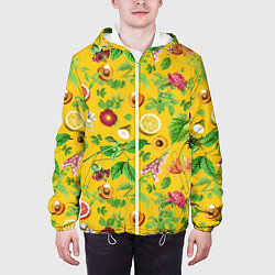 Куртка с капюшоном мужская Фрукты, лето, цвет: 3D-белый — фото 2