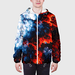 Куртка с капюшоном мужская 3D ЯДЕРНЫЙ КОСМИЧЕСКИЙ ВЗРЫВ ОГОНЬ, цвет: 3D-белый — фото 2