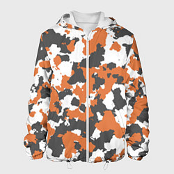 Куртка с капюшоном мужская Orange Camo, цвет: 3D-белый