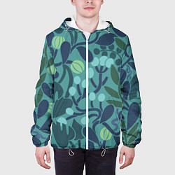 Куртка с капюшоном мужская Запутанные растения, цвет: 3D-белый — фото 2