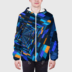 Куртка с капюшоном мужская Geometric pattern Fashion Vanguard, цвет: 3D-белый — фото 2