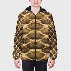 Куртка с капюшоном мужская Snake Skin Pattern, цвет: 3D-черный — фото 2