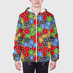 Куртка с капюшоном мужская Фишки, Ставки, Казино, цвет: 3D-белый — фото 2