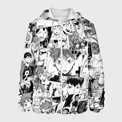 Куртка с капюшоном мужская Волейбол!! pattern, цвет: 3D-белый