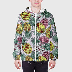 Куртка с капюшоном мужская Ананасовый урожай, цвет: 3D-белый — фото 2