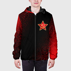 Куртка с капюшоном мужская СССР - СЕРП И МОЛОТ Шум, цвет: 3D-черный — фото 2