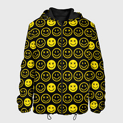 Куртка с капюшоном мужская Nirvana смайлики, цвет: 3D-черный