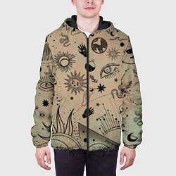 Куртка с капюшоном мужская Эзотерика, цвет: 3D-черный — фото 2
