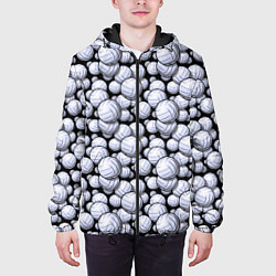 Куртка с капюшоном мужская Волейбольные Мячи Volleyballs, цвет: 3D-черный — фото 2
