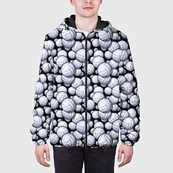 Куртка с капюшоном мужская Волейбольные Мячи Volleyballs, цвет: 3D-черный — фото 2