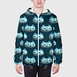 Куртка с капюшоном мужская Мордочки котов с эффектом 3d Паттерн, цвет: 3D-белый — фото 2