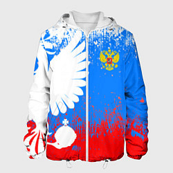 Куртка с капюшоном мужская Я русский герб, цвет: 3D-белый