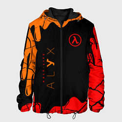 Куртка с капюшоном мужская Half-life потёки, цвет: 3D-черный