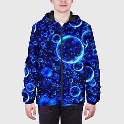 Куртка с капюшоном мужская Пузыри воздуха в воде Pattern, цвет: 3D-черный — фото 2