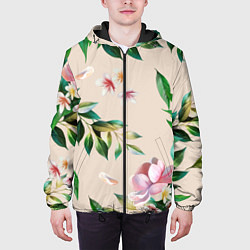 Куртка с капюшоном мужская Цветы Летние, цвет: 3D-черный — фото 2