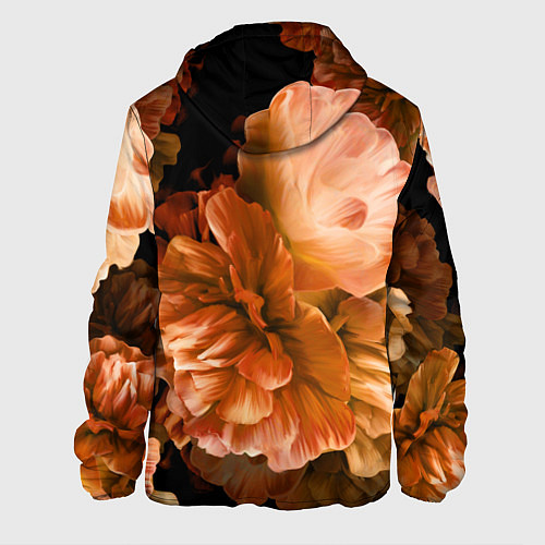 Мужская куртка Цветы Пионы / 3D-Черный – фото 2