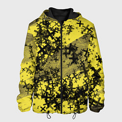 Куртка с капюшоном мужская Кресты и хаос На желтом Коллекция Get inspired! Fl, цвет: 3D-черный