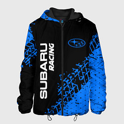 Куртка с капюшоном мужская СУБАРУ Racing Следы, цвет: 3D-черный