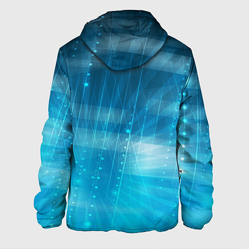 Мужская куртка Линии на голубом фоне / 3D-Черный – фото 2