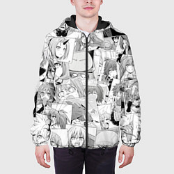 Куртка с капюшоном мужская О моём происхождении в слизь pattern, цвет: 3D-черный — фото 2