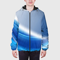 Куртка с капюшоном мужская Цифровая волна, цвет: 3D-черный — фото 2