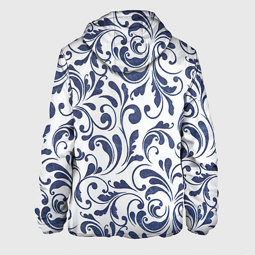 Мужская куртка Гжелевый рисунок / 3D-Черный – фото 2