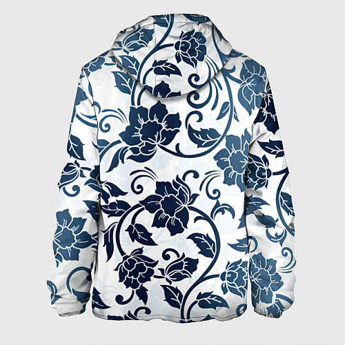 Мужская куртка Гжелевые цветы / 3D-Черный – фото 2