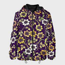 Куртка с капюшоном мужская Цветущий куст, цвет: 3D-черный