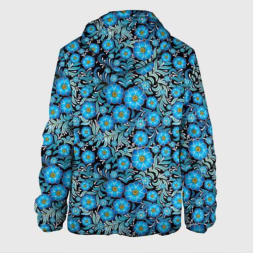 Мужская куртка Поле синих цветов / 3D-Черный – фото 2