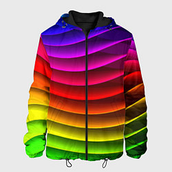 Куртка с капюшоном мужская Color line neon pattern Abstraction Summer 2023, цвет: 3D-черный