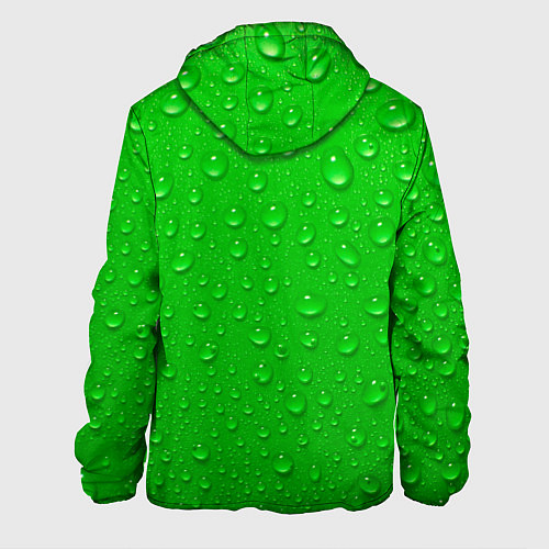 Мужская куртка Зеленый фон с росой / 3D-Черный – фото 2