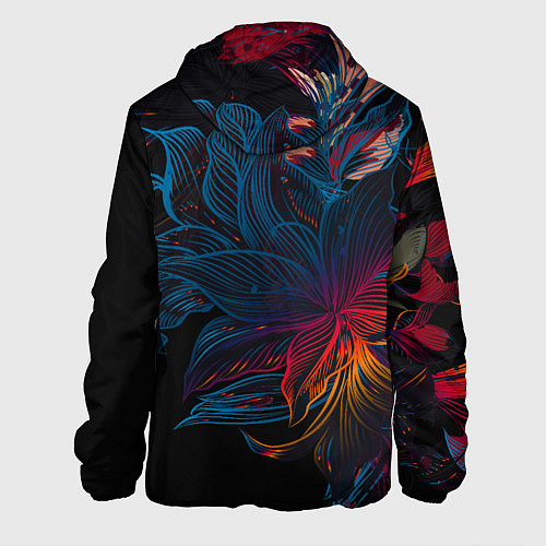 Мужская куртка Радужные цветы / 3D-Черный – фото 2