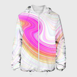 Куртка с капюшоном мужская Abstract gradient lines, цвет: 3D-белый