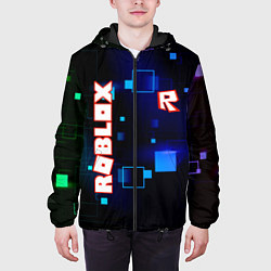 Куртка с капюшоном мужская ROBLOX неоновые кубики, цвет: 3D-черный — фото 2
