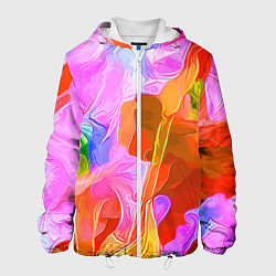 Куртка с капюшоном мужская Красочный цветочный паттерн Весна - Лето 2025 Colo, цвет: 3D-белый