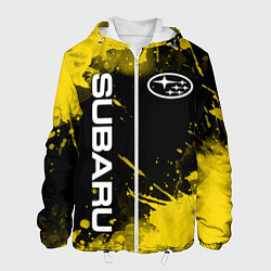 Куртка с капюшоном мужская СУБАРУ - SUBARU Желтые пятна, цвет: 3D-белый