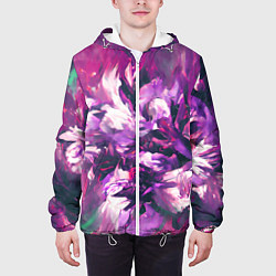 Куртка с капюшоном мужская Wild flowers, цвет: 3D-белый — фото 2