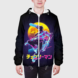 Куртка с капюшоном мужская CHAINSAW MAN on the background of the moon, цвет: 3D-белый — фото 2