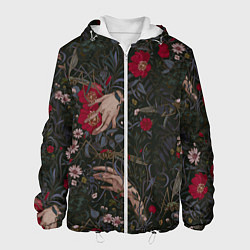 Куртка с капюшоном мужская Ботаника, цвет: 3D-белый