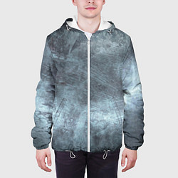 Куртка с капюшоном мужская Текстура Steel, цвет: 3D-белый — фото 2