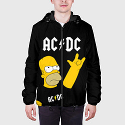 Куртка с капюшоном мужская AC DC ГОМЕР СИМПСОН SIMPSONS, цвет: 3D-черный — фото 2