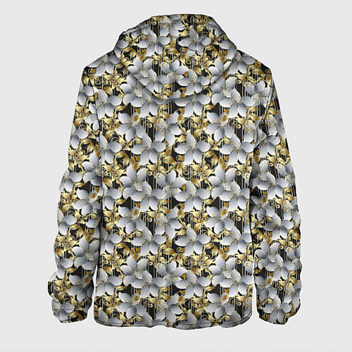 Мужская куртка Объемные 3D лепестки цветы / 3D-Черный – фото 2