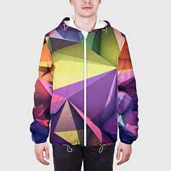 Куртка с капюшоном мужская Geometric 3 D abstraction Геометрическая трехмерна, цвет: 3D-белый — фото 2