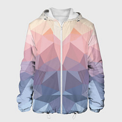 Куртка с капюшоном мужская Полигональная свежесть 2022, цвет: 3D-белый