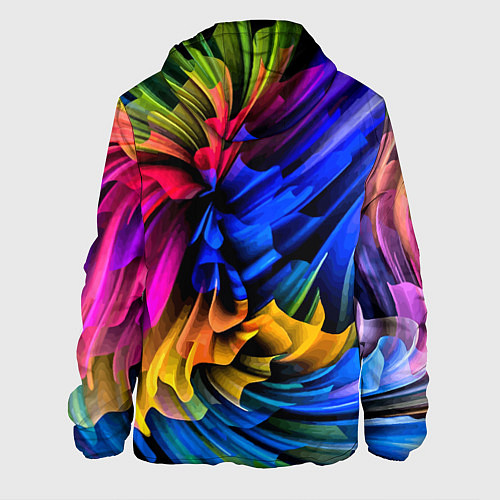 Мужская куртка Абстрактная неоновая композиция Abstract neon comp / 3D-Черный – фото 2