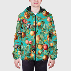 Куртка с капюшоном мужская Ассорти Фруктов, цвет: 3D-черный — фото 2