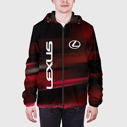 Куртка с капюшоном мужская Lexus - абстракция, цвет: 3D-черный — фото 2
