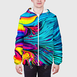 Куртка с капюшоном мужская Paint Wave, цвет: 3D-белый — фото 2