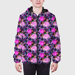 Куртка с капюшоном мужская Абстрактные мыльные пузыри, цвет: 3D-черный — фото 2