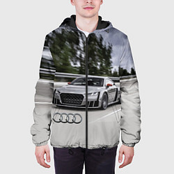 Куртка с капюшоном мужская Ауди на скоростном шоссе Audi on the expressway, цвет: 3D-черный — фото 2